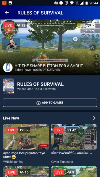 Facebook Gaming ဖန်သားပြင်ဓာတ်ပုံ 3