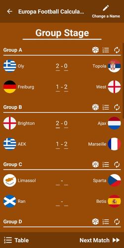 Europa Football Calculator 23 Captura de tela 1