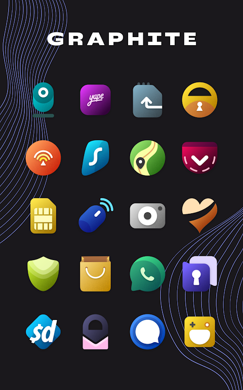 Graphite Icon Pack Mod 스크린샷 2