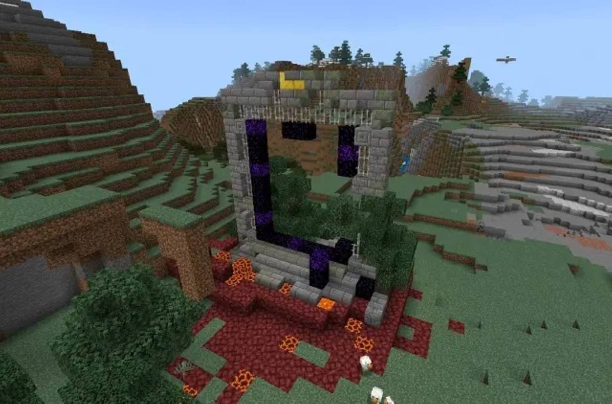 Pre-built nether portal in Minecraft