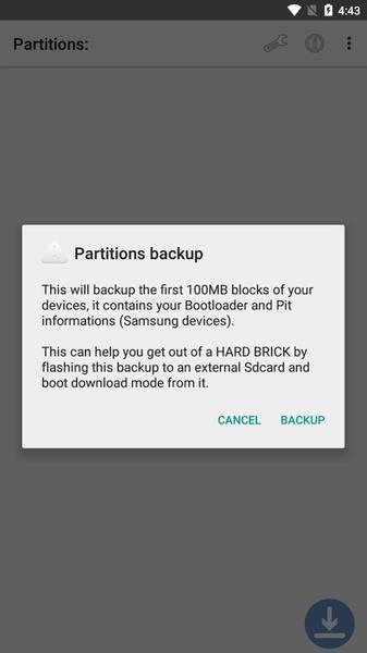 Partitions Backup and Restore Tangkapan skrin 1