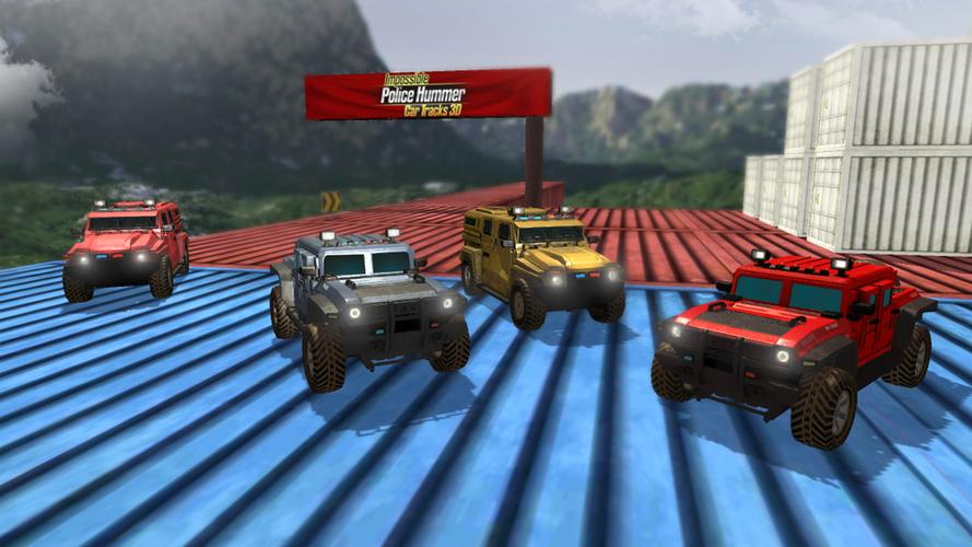 Impossible Ramp Hummer Car 3D স্ক্রিনশট 3