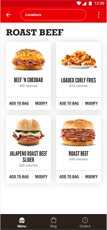 Arby's Fast Food Sandwiches Screenshot 1