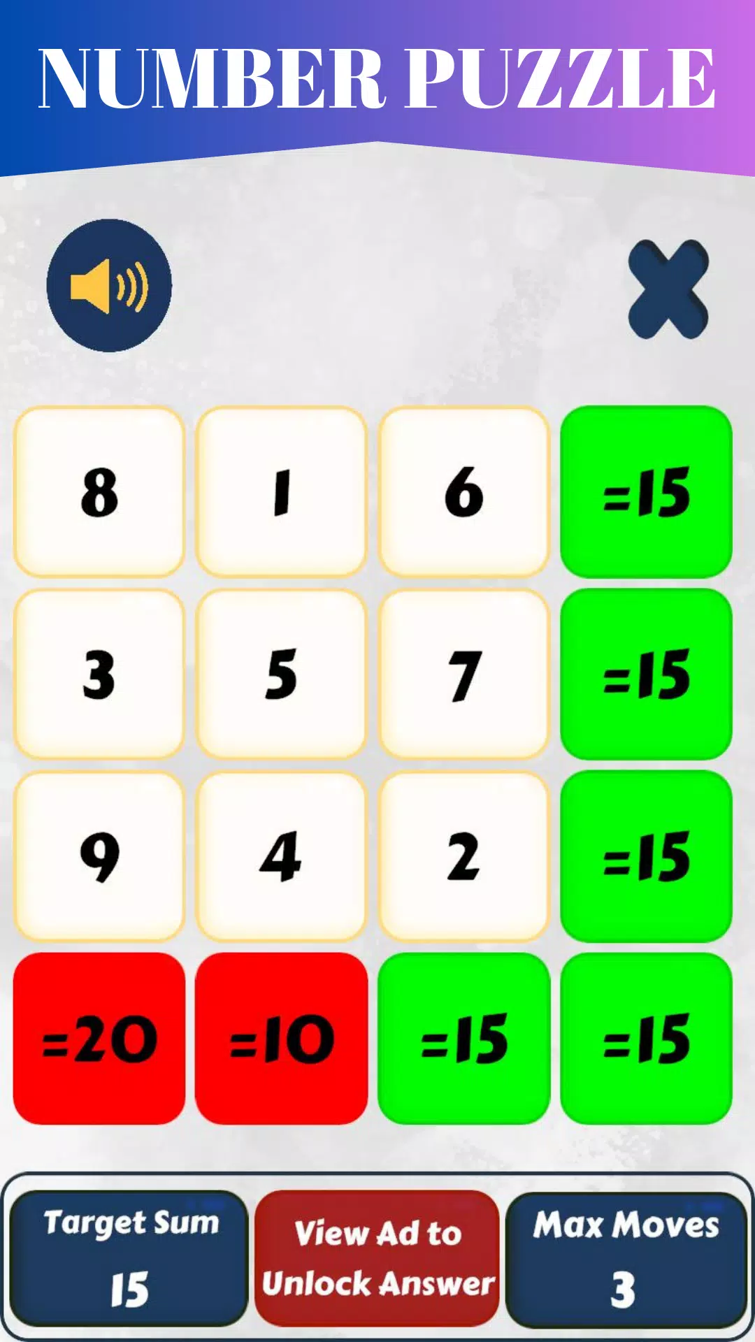 Magic Square game 스크린샷 0