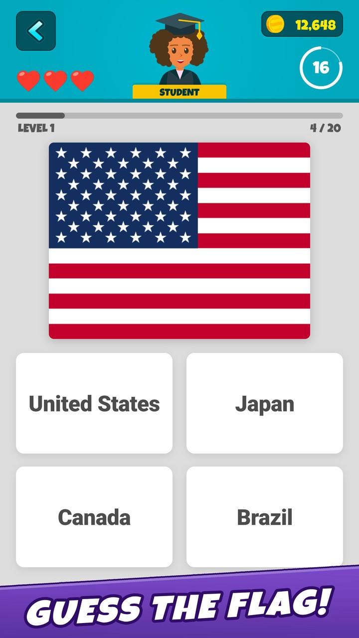 Flags of the World 2: Quiz Captura de pantalla 0