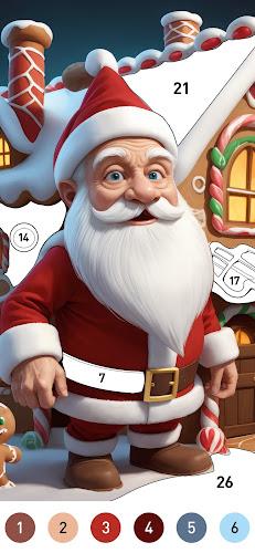 Christmas Color by Number Game Ekran Görüntüsü 0