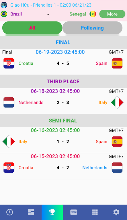Female Cup Matches Capture d'écran 2