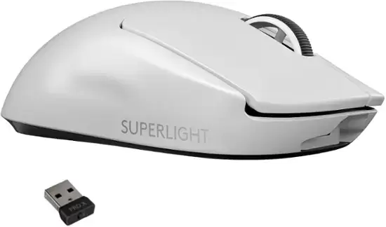 Logitech - Pro X Superlight Light Wireless Chuột không dây với cảm biến anh hùng 25K - không dây - màu trắng