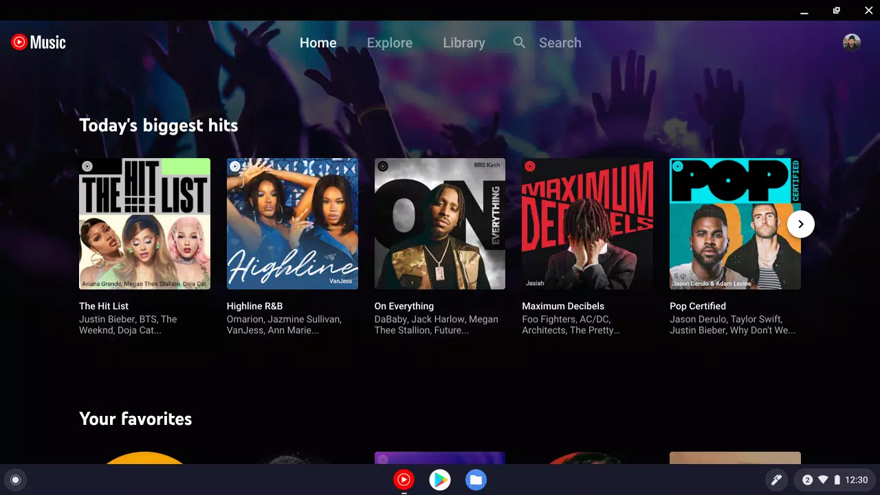 YouTube Music for Chromebook ဖန်သားပြင်ဓာတ်ပုံ 0