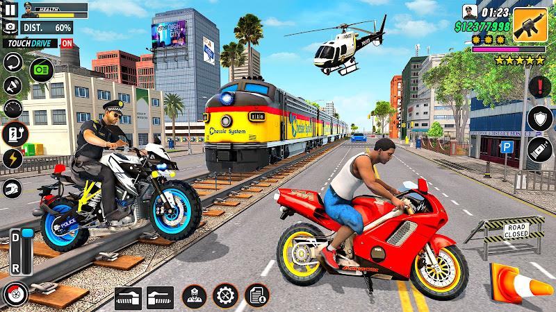 Police Motor Bike Crime Chase Captura de pantalla 1