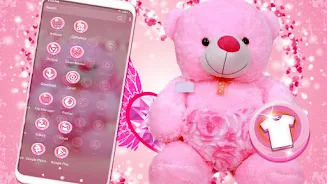 Pink Teddy Bear Theme Capture d'écran 2