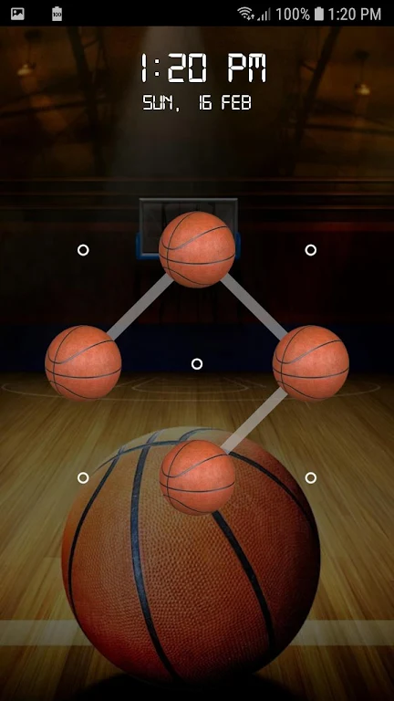 Basketball Screen Lock Pattern Скриншот 2