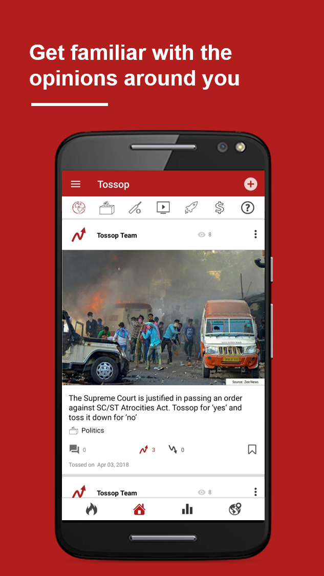 Tossop – Opinion Sharing & Learning App स्क्रीनशॉट 1