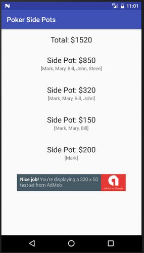 Poker Side Pots 스크린샷 1