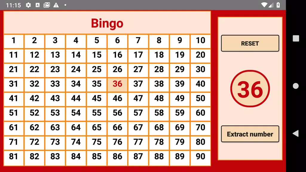 Bingo - numbers extractor - 90 numbers স্ক্রিনশট 0