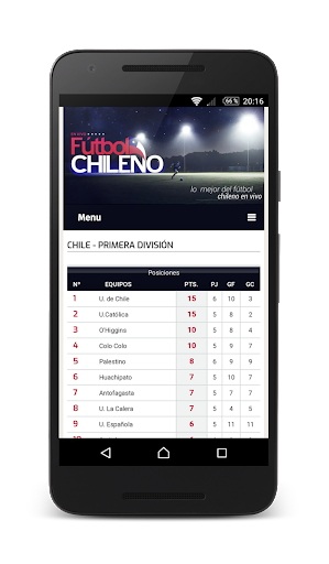 Live Chilean Soccer Schermafbeelding 1