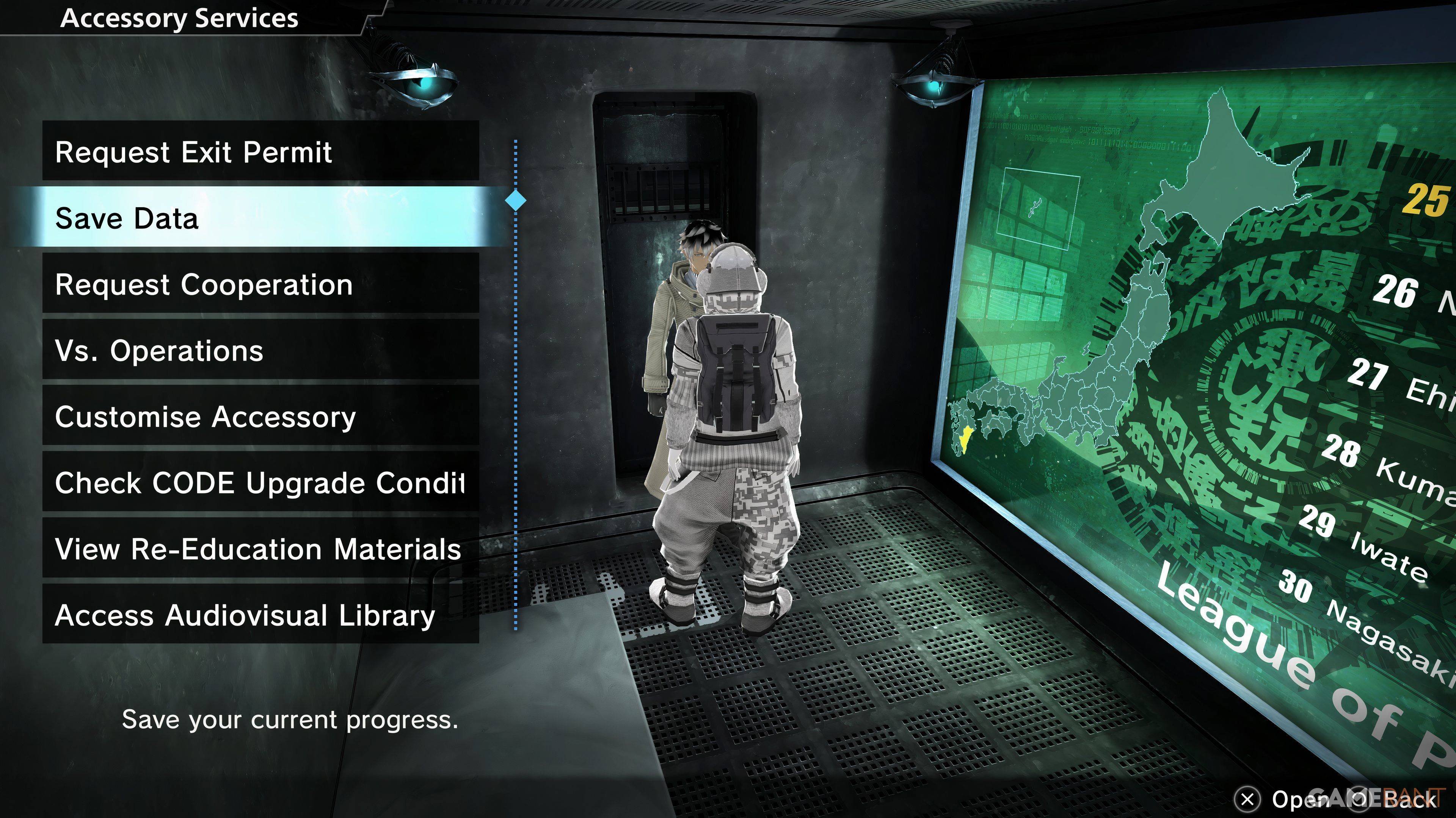 Image: In-game screenshot showing the save menu