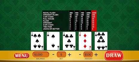 Jacks or Better - Video Poker Schermafbeelding 1