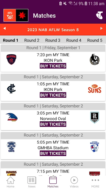 AFLW Official App ภาพหน้าจอ 2