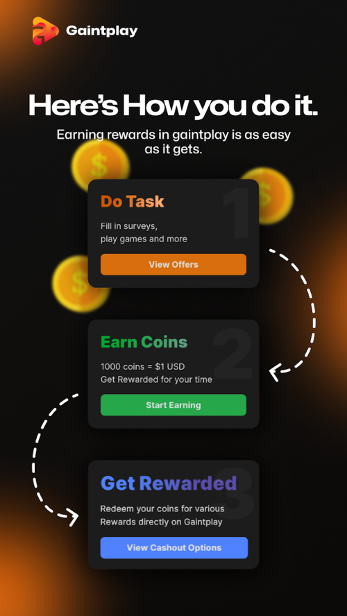 Gaintplay - Make Money Now ဖန်သားပြင်ဓာတ်ပုံ 0