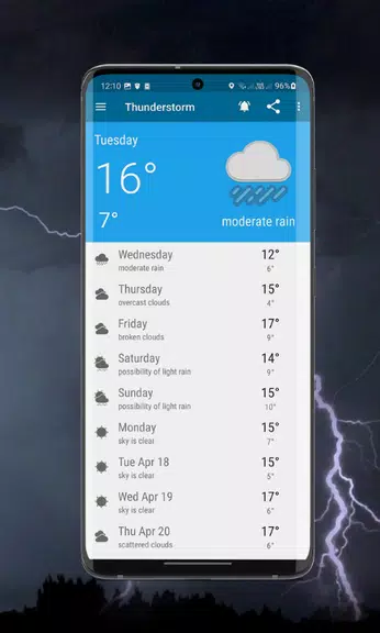 Thunderstorm- weather warnings スクリーンショット 3