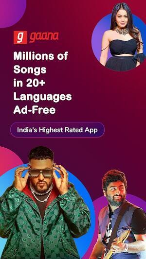 Gaana: MP3 Songs, Music App Captura de pantalla 0