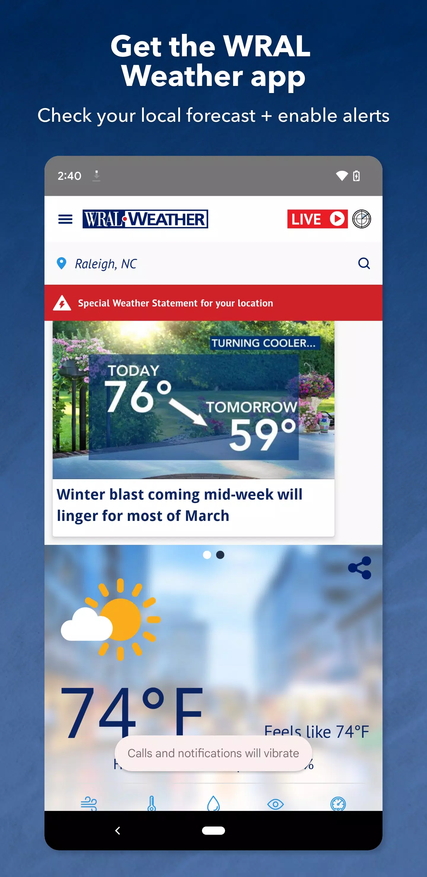WRAL Weather 스크린샷 0