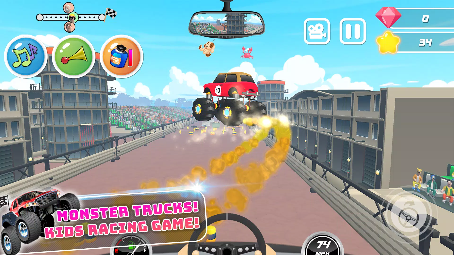 Monster Trucks Kids Race Game Screenshot 0