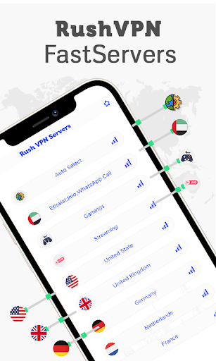 Rush VPN - Secure and Fast VPN 螢幕截圖 1