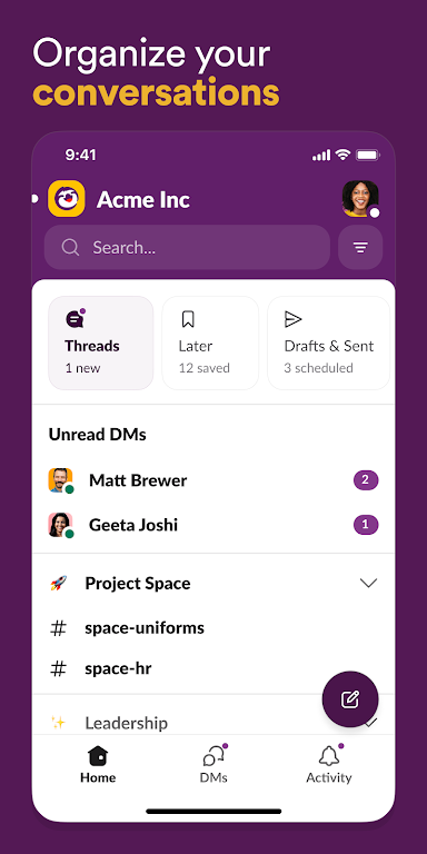 Slack Zrzut ekranu 1