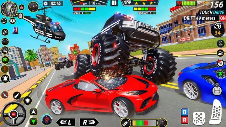 Police Monster Truck Car Games Schermafbeelding 1