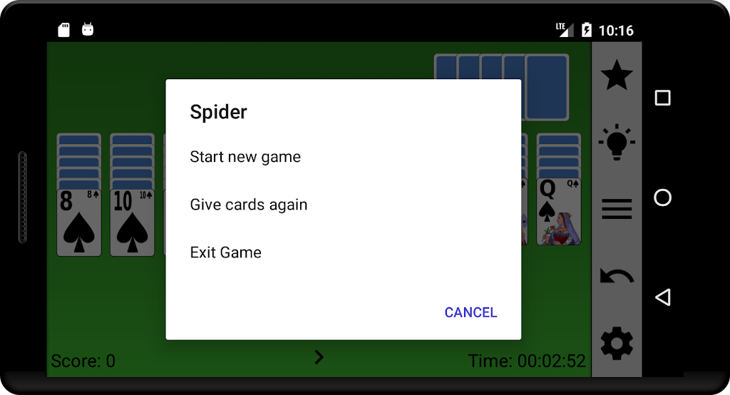 Spider card game 2019 स्क्रीनशॉट 1