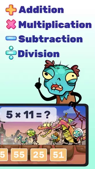 Math games: Zombie Invasion Captura de tela 2