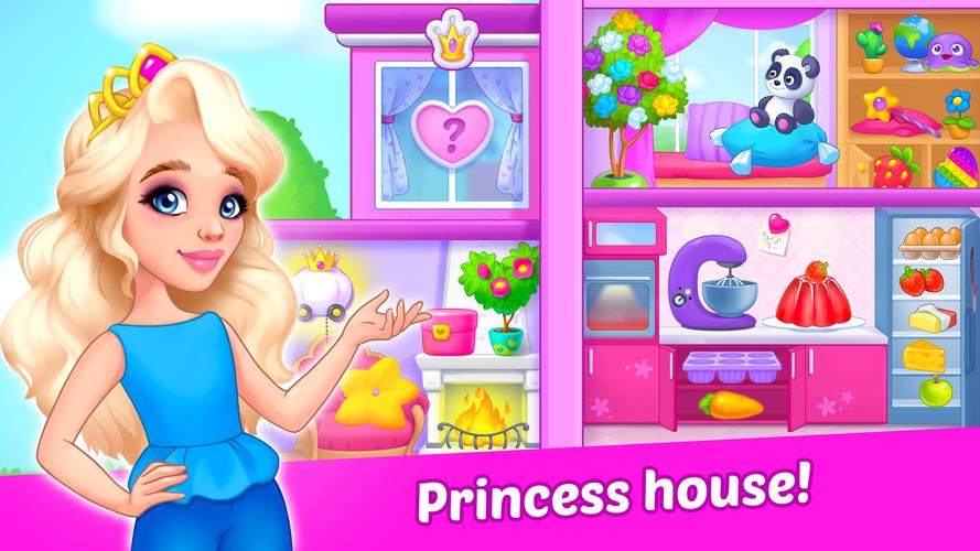 Princess girl paper House game Schermafbeelding 0