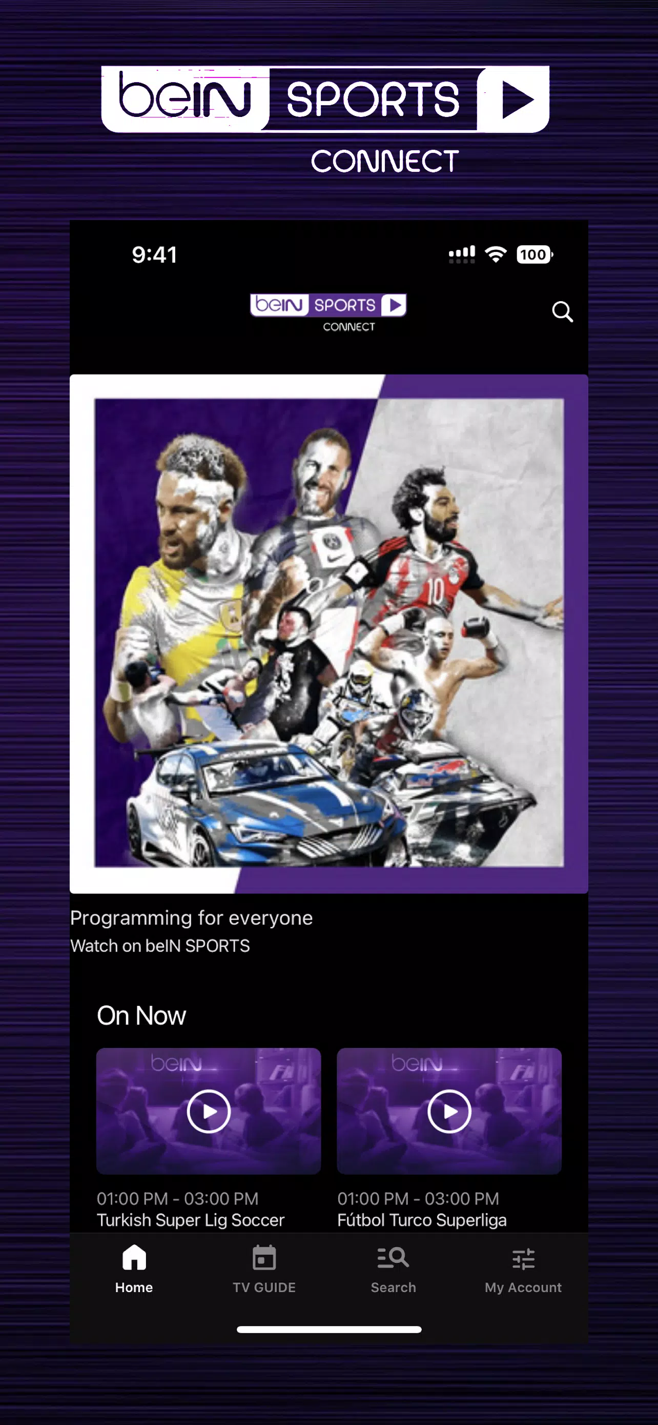 beIN SPORTS CONNECT Zrzut ekranu 0
