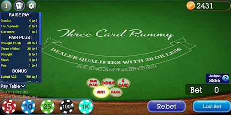 Schermata Vegas Three Card Rummy 0