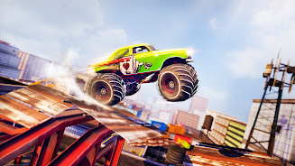 Mega Truck Rooftop Stunt Games স্ক্রিনশট 2