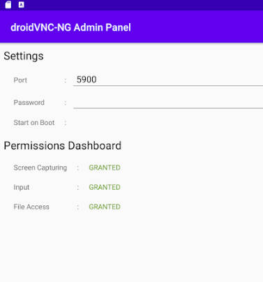 droidVNC-NG VNC Server Ảnh chụp màn hình 1