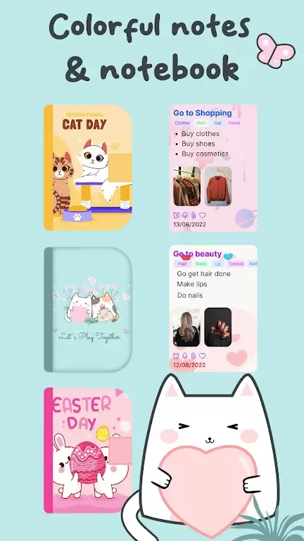 Cute Notes Notebook & Organize Capture d'écran 0