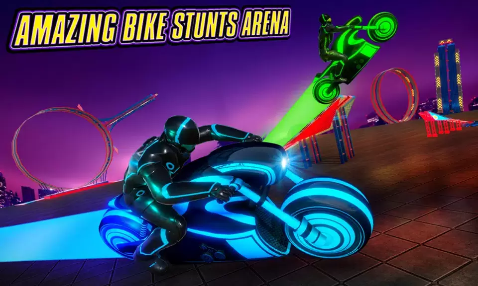 Light Bike Stunt Racing Game Captura de pantalla 2