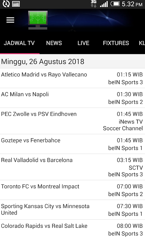 Jadwal Siaran Langsung スクリーンショット 0