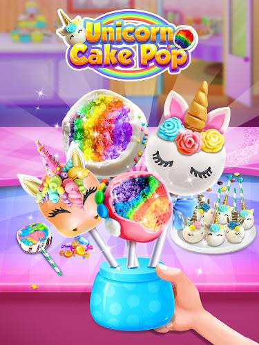 Unicorn Cake Pop - Sweet Food स्क्रीनशॉट 0