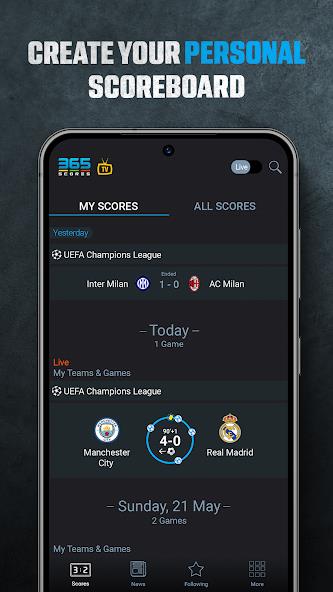 365Scores: Live Scores & News Mod ภาพหน้าจอ 1