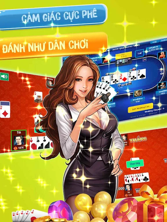 Đánh  tiến lên OFFLINE - tien len mien nam 스크린샷 1