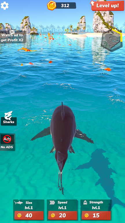 Idle Shark 2-Mega Tycoon Game Ekran Görüntüsü 0