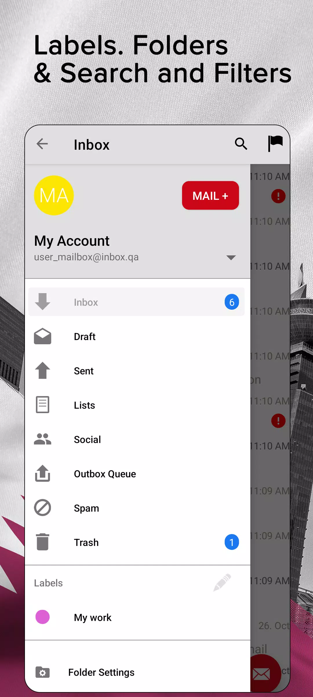 Inbox.qa email 螢幕截圖 1