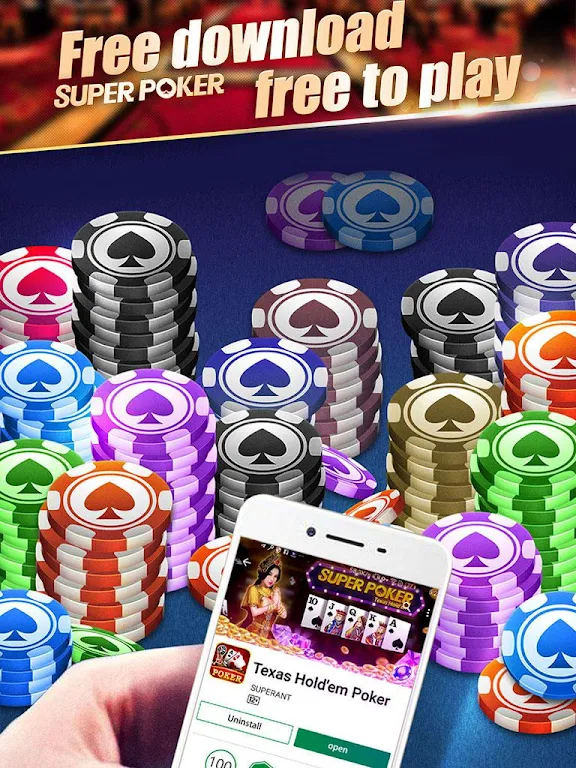 Super Texas Poker--Best Free Texas Hold’em poker Captura de tela 0