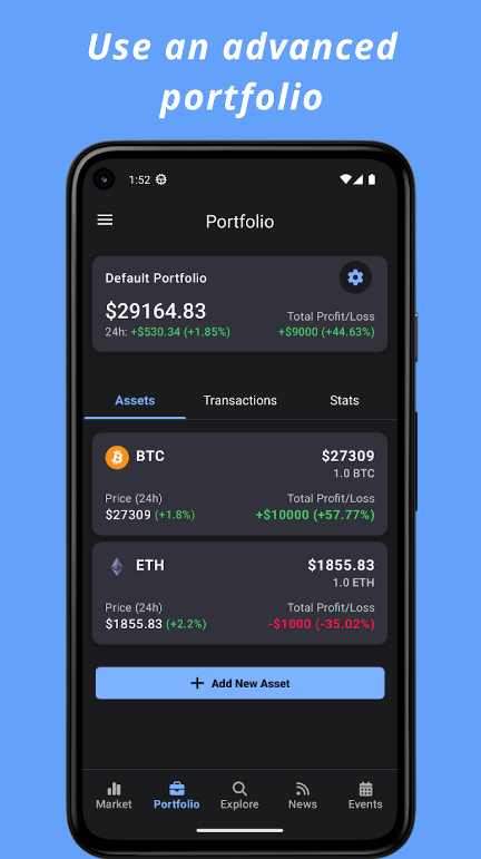 Crypto Hub Coin Stats Tracker Скриншот 1