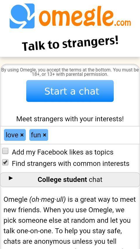 Omegle Chat - Talk to Strangers स्क्रीनशॉट 0