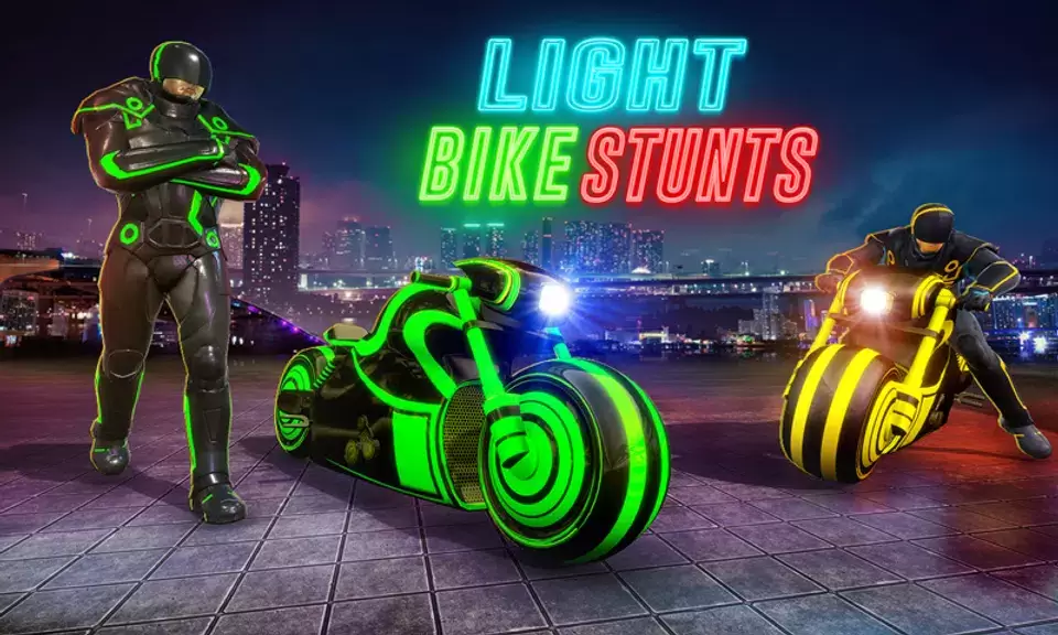 Light Bike Stunt Racing Game Captura de pantalla 3